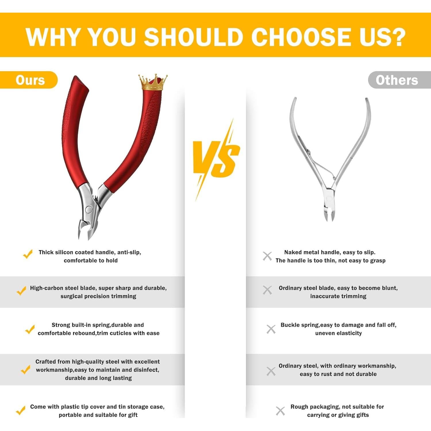 Cortador de Cutículas BEZOX Profesional 5 mm Mango Silicona