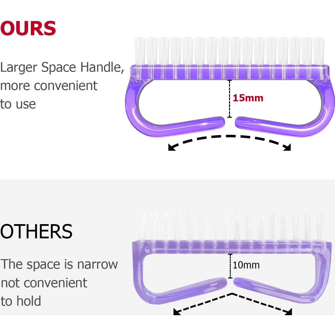 Kit de Cepillos de Uñas Larbois con Mango - 4 Piezas