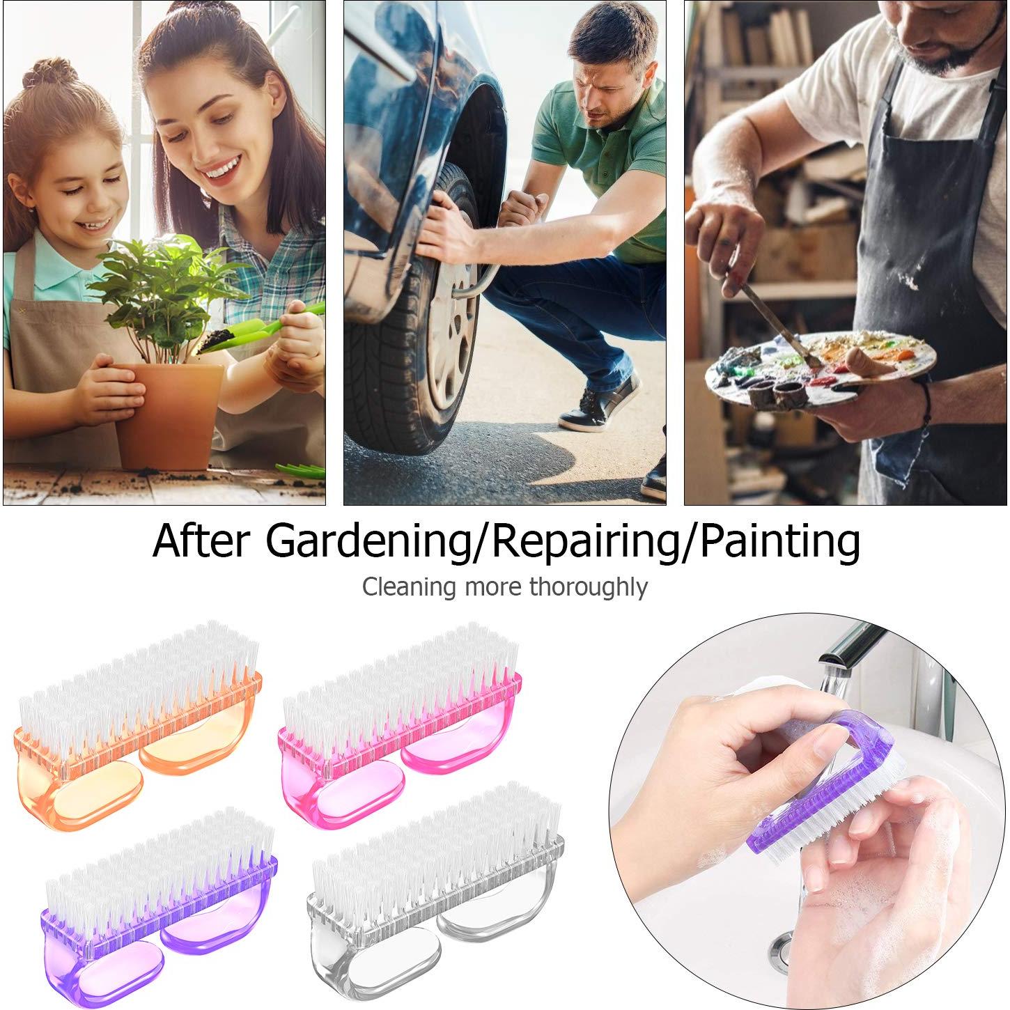 Kit de Cepillos de Uñas Larbois con Mango - 4 Piezas