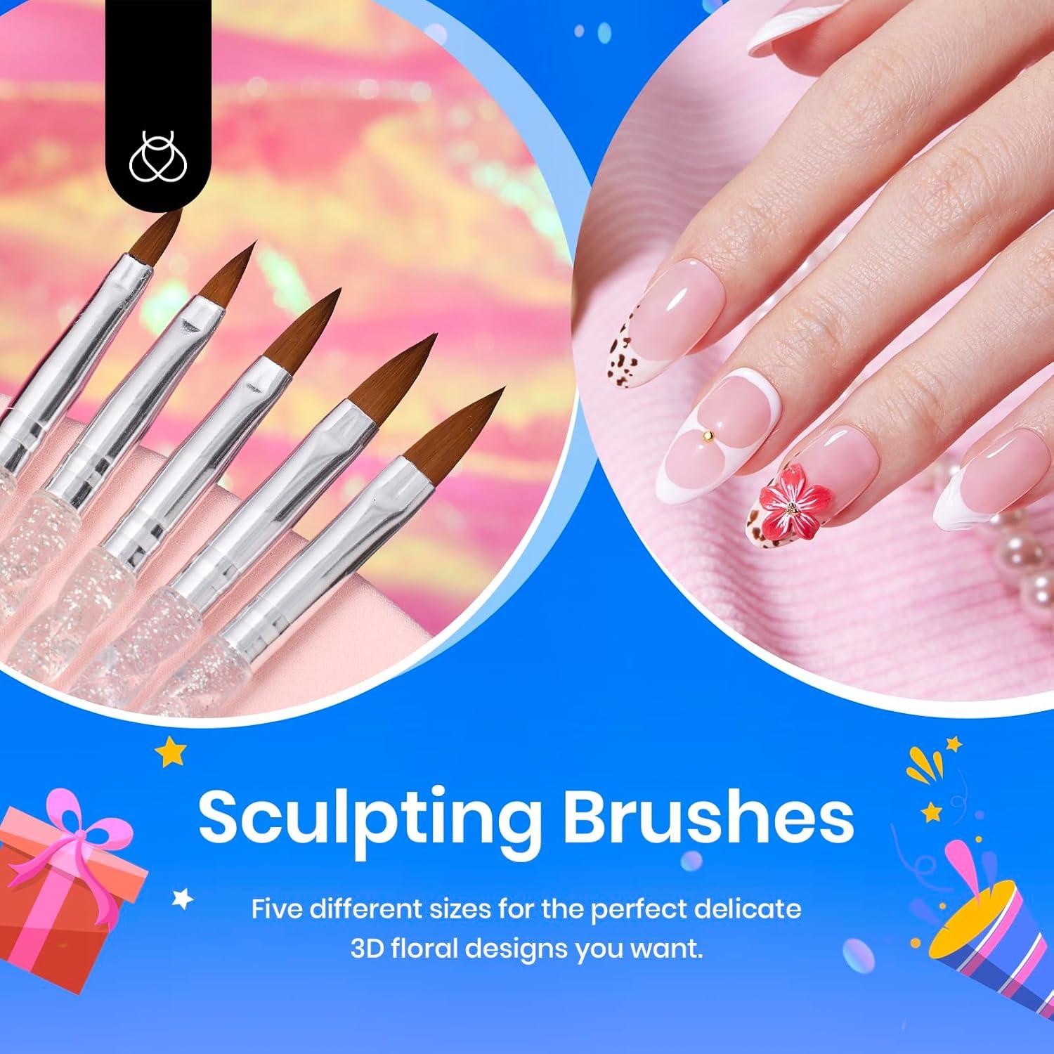 Set de Pinceles de Arte de Uñas Beetles 31pcs con Soporte