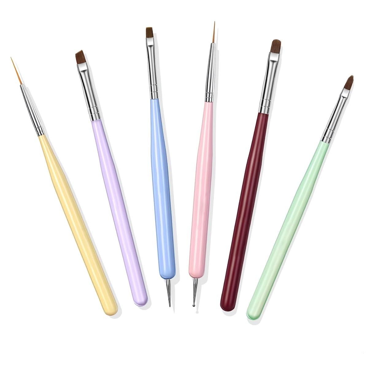 Juego de 6 Pinceles para Arte de Uñas Faiteary - Diseño Profesional