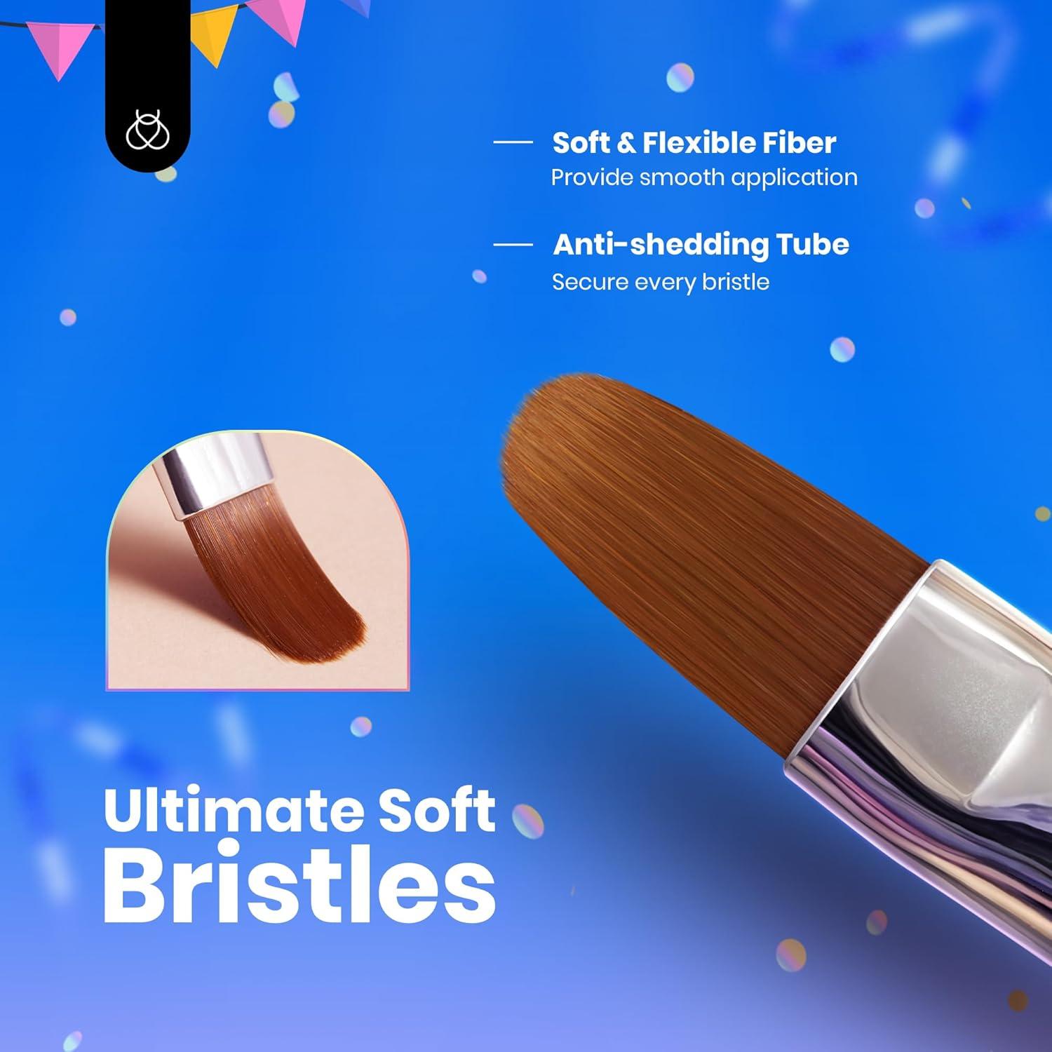 Juego de Pinceles de Arte de Uñas Beetles 6 Pcs Profesional