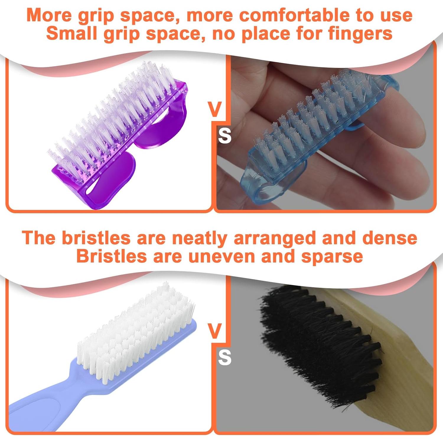 Kit de 8 Cepillos de Uñas ROSVIDY con Mango Antideslizante