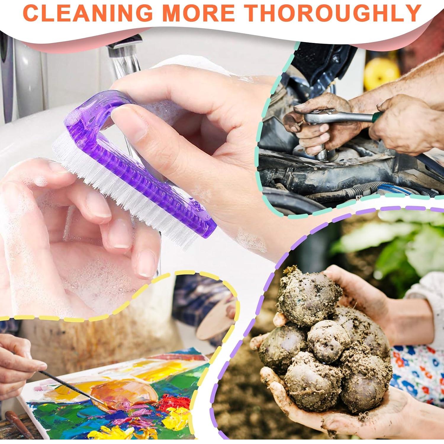 Kit de 8 Cepillos de Uñas ROSVIDY con Mango Antideslizante