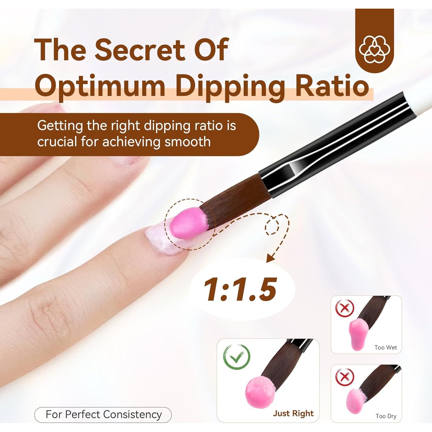 Conjunto de Pinceles de Uñas Acrílicas Saviland 3 Piezas 8-10-14