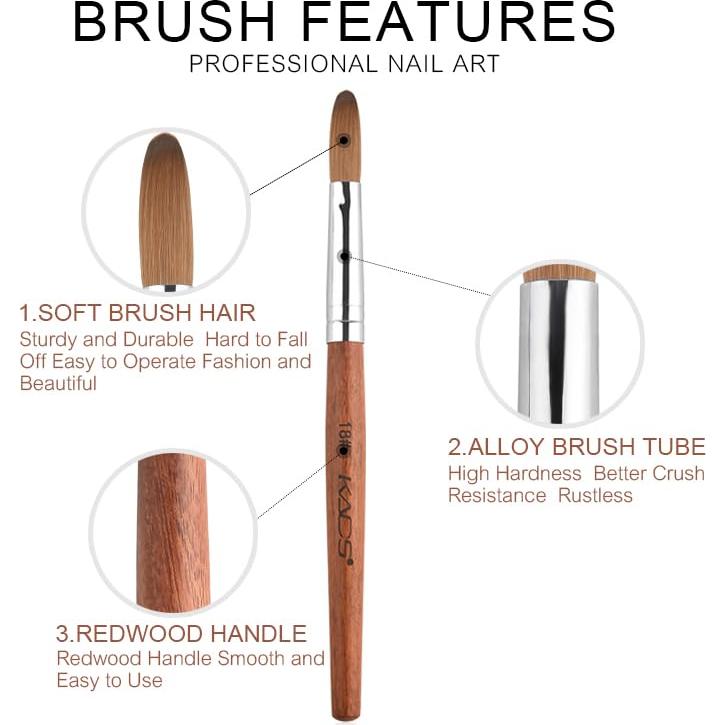 Cepillo de Uñas Profesional NAILART Kolinsky 18#