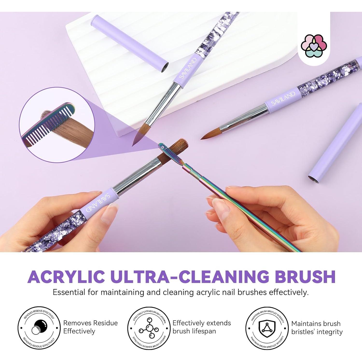 Juego de Pinceles Acrílicos SAVILAND 6, 10, 14 con Limpieza