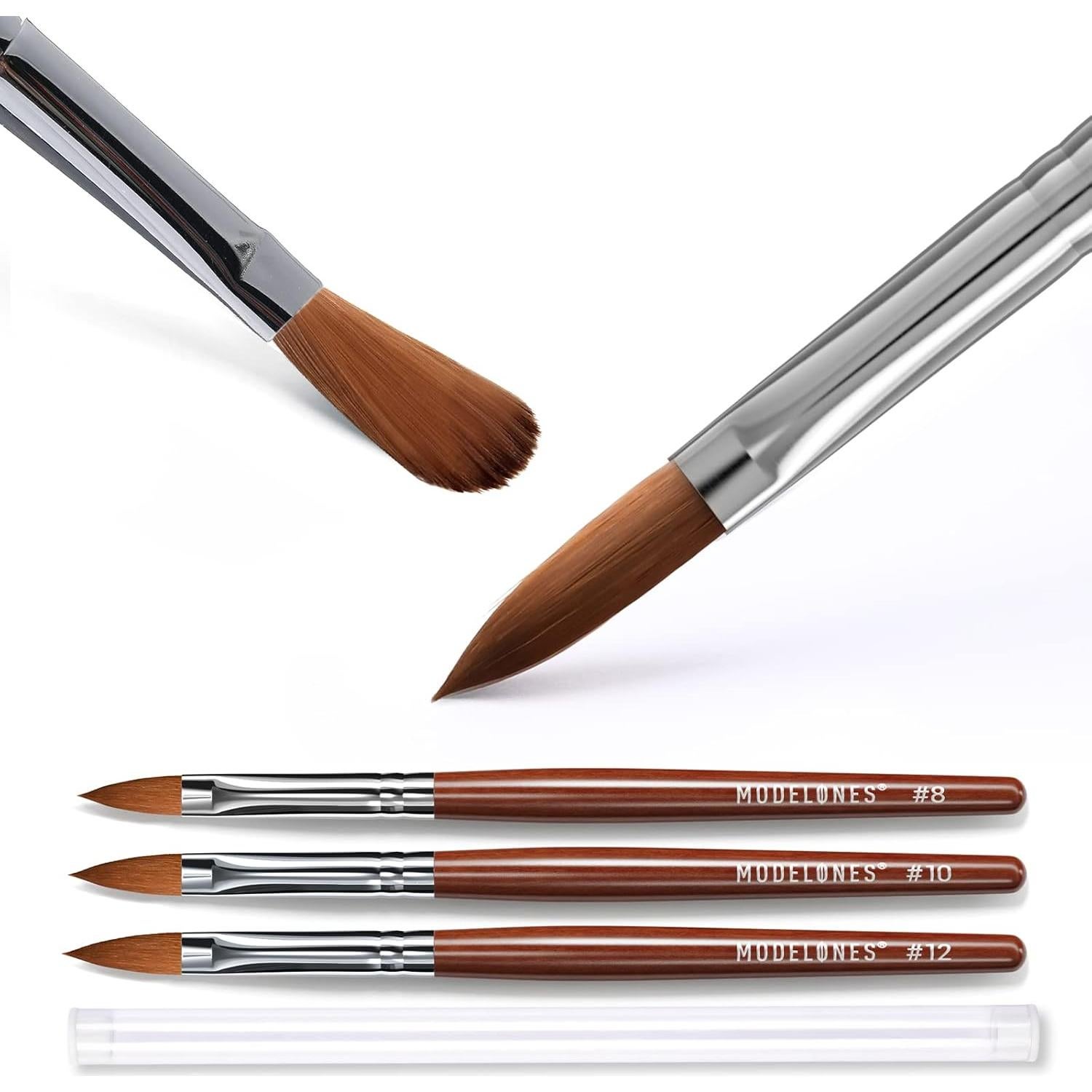 Juego de Pinceles para Uñas Acrílicas Modelones 8/10/12