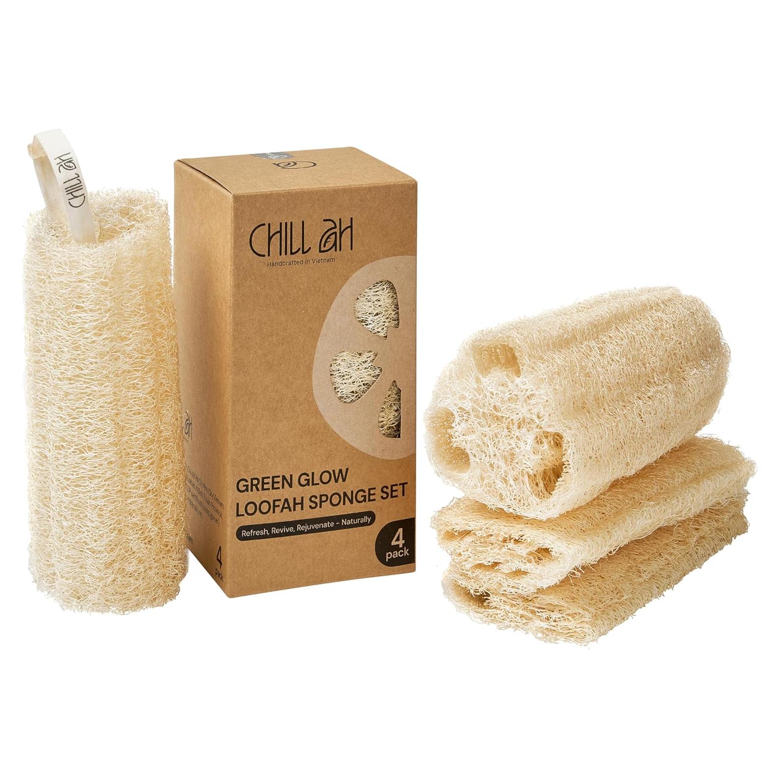 Juego de Esponjas de Lufa Natural Chill Ah - 4 Unidades Exfoliantes