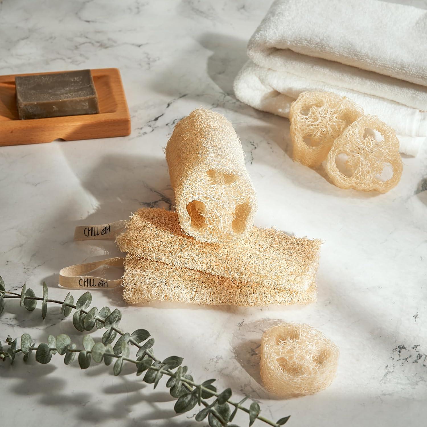 Juego de Esponjas de Lufa Natural Chill Ah - 4 Unidades Exfoliantes