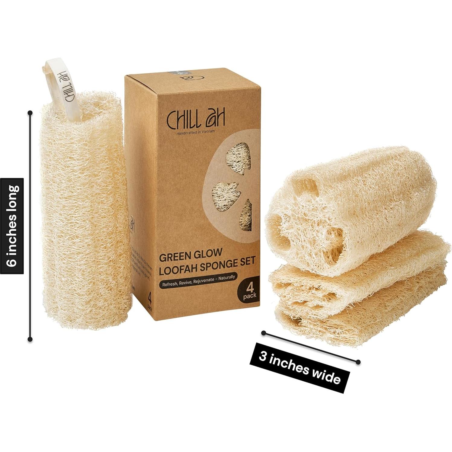 Juego de Esponjas de Lufa Natural Chill Ah - 4 Unidades Exfoliantes