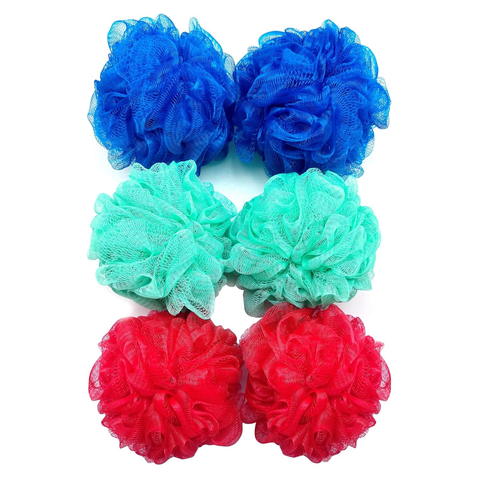 Esponjas de Baño Amazon Basics, Multicolor, Paquete de 6