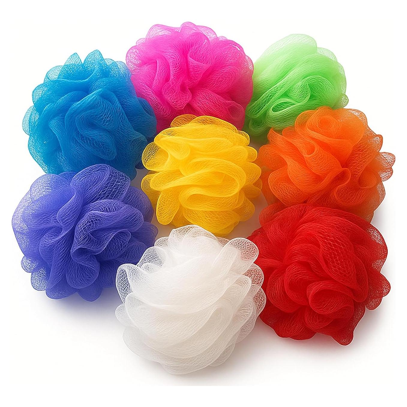 Esponjas de Lufa de Malla Yiffee, Paquete de 8 Coloridas