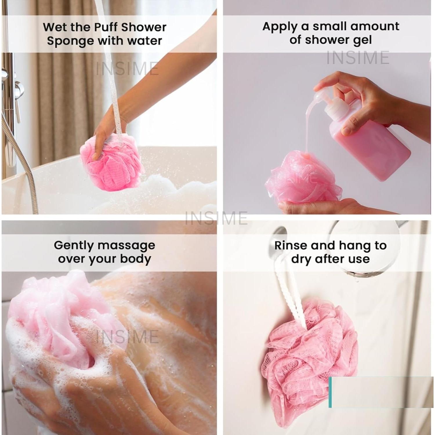 Esponjas de Lufa de Malla Yiffee, Paquete de 8 Coloridas