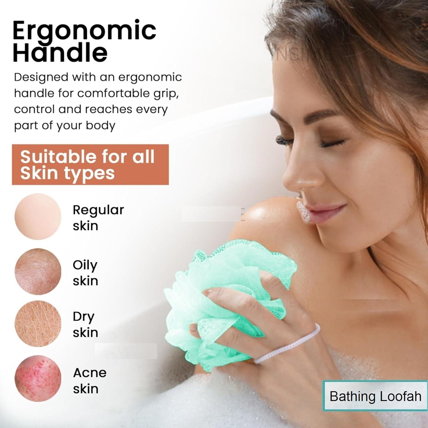 Esponjas de Lufa de Malla Yiffee, Paquete de 8 Coloridas