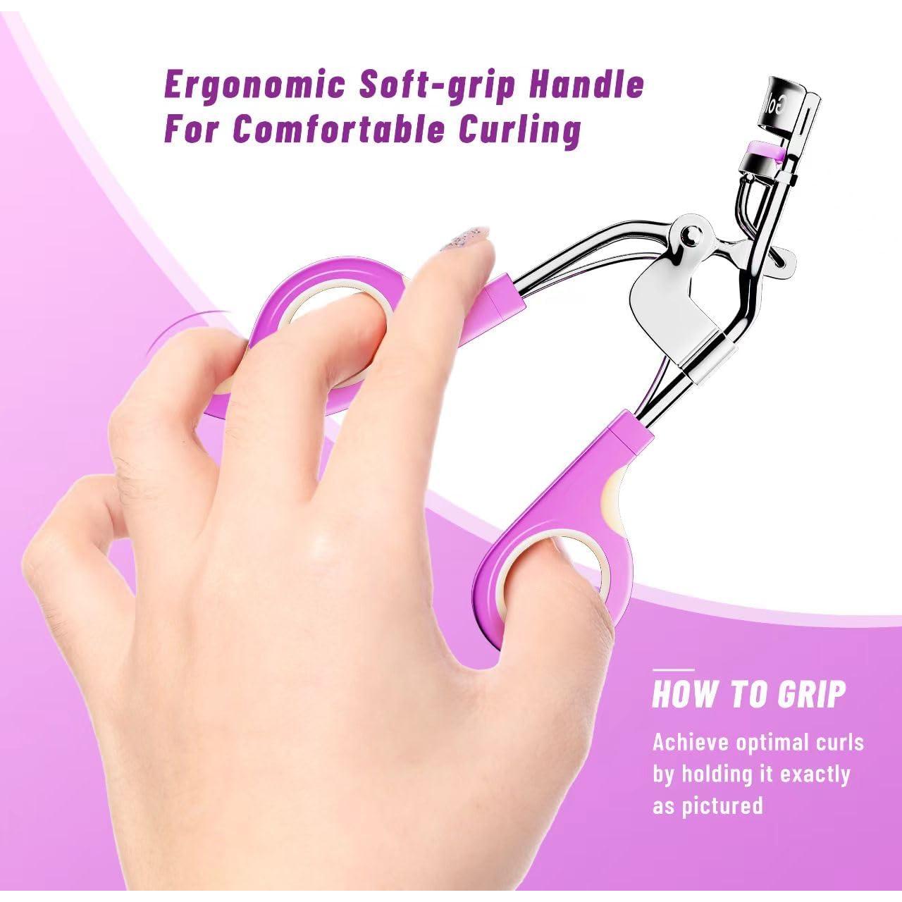 Rizador de Pestañas Ergonomico Goldenrich con 6 Almohadillas