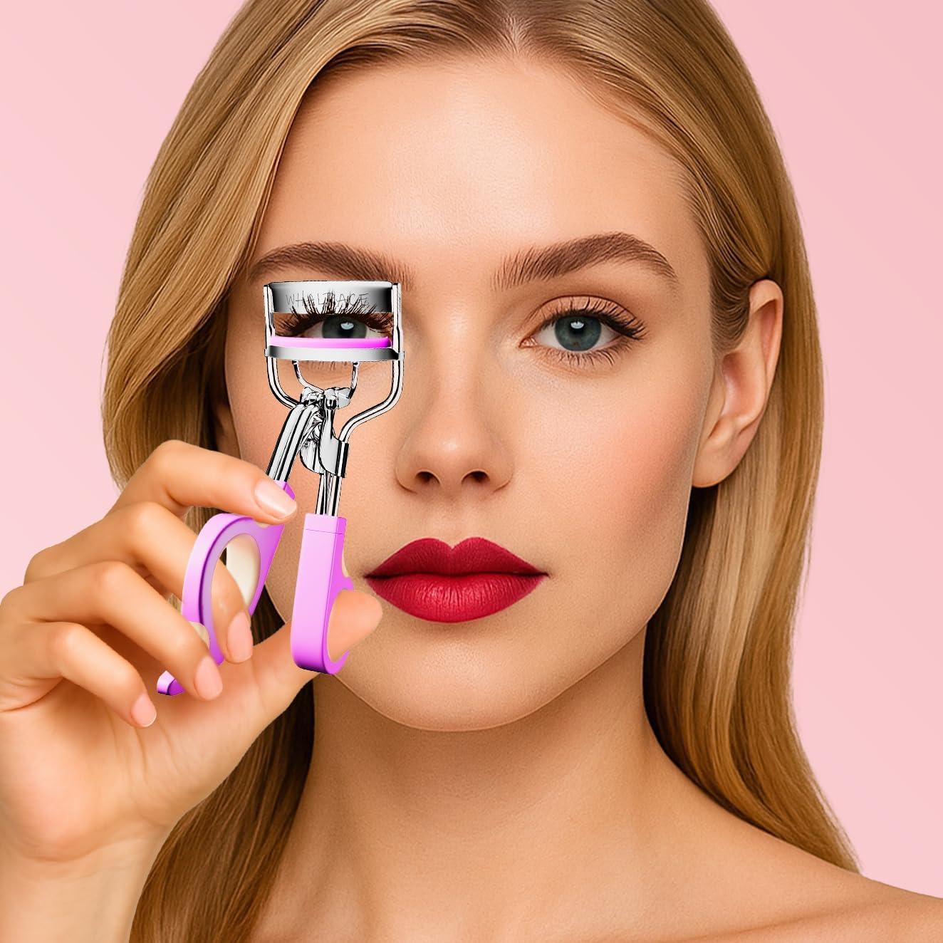 Rizador de Pestañas Ergonomico Goldenrich con 6 Almohadillas