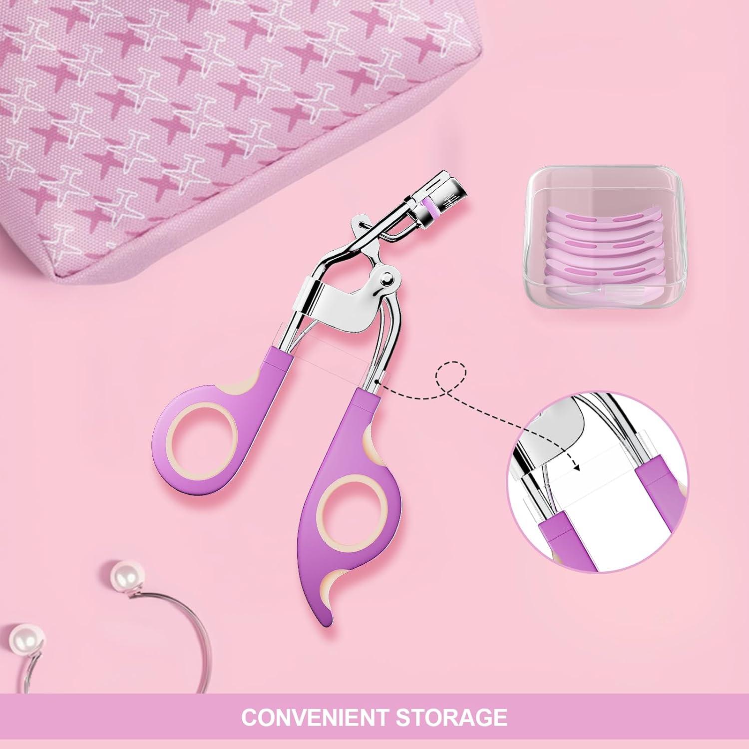 Rizador de Pestañas Ergonomico Goldenrich con 6 Almohadillas