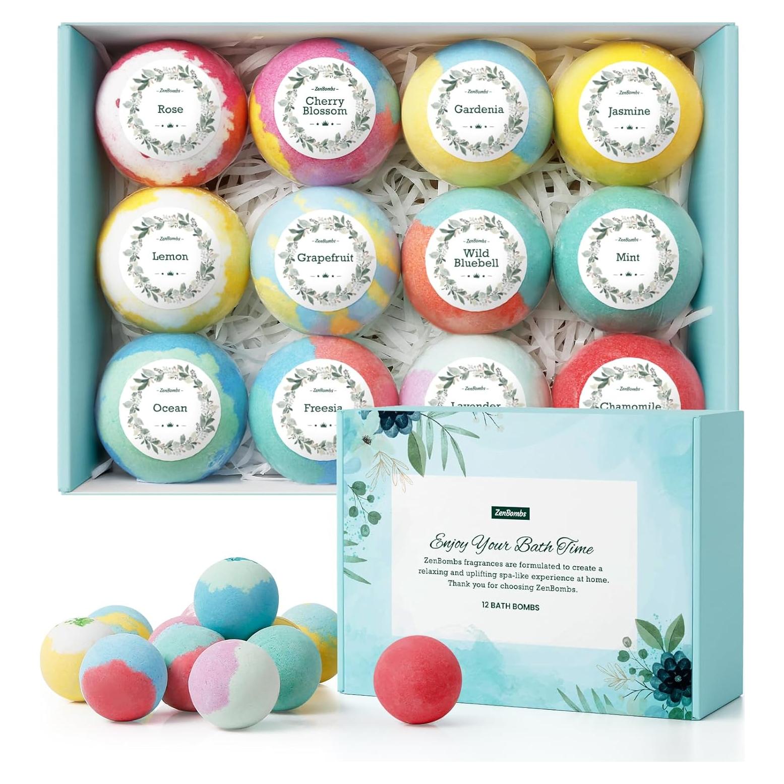 Set de 12 Bombas de Baño Naturales ZenBombs con Manteca de Karité