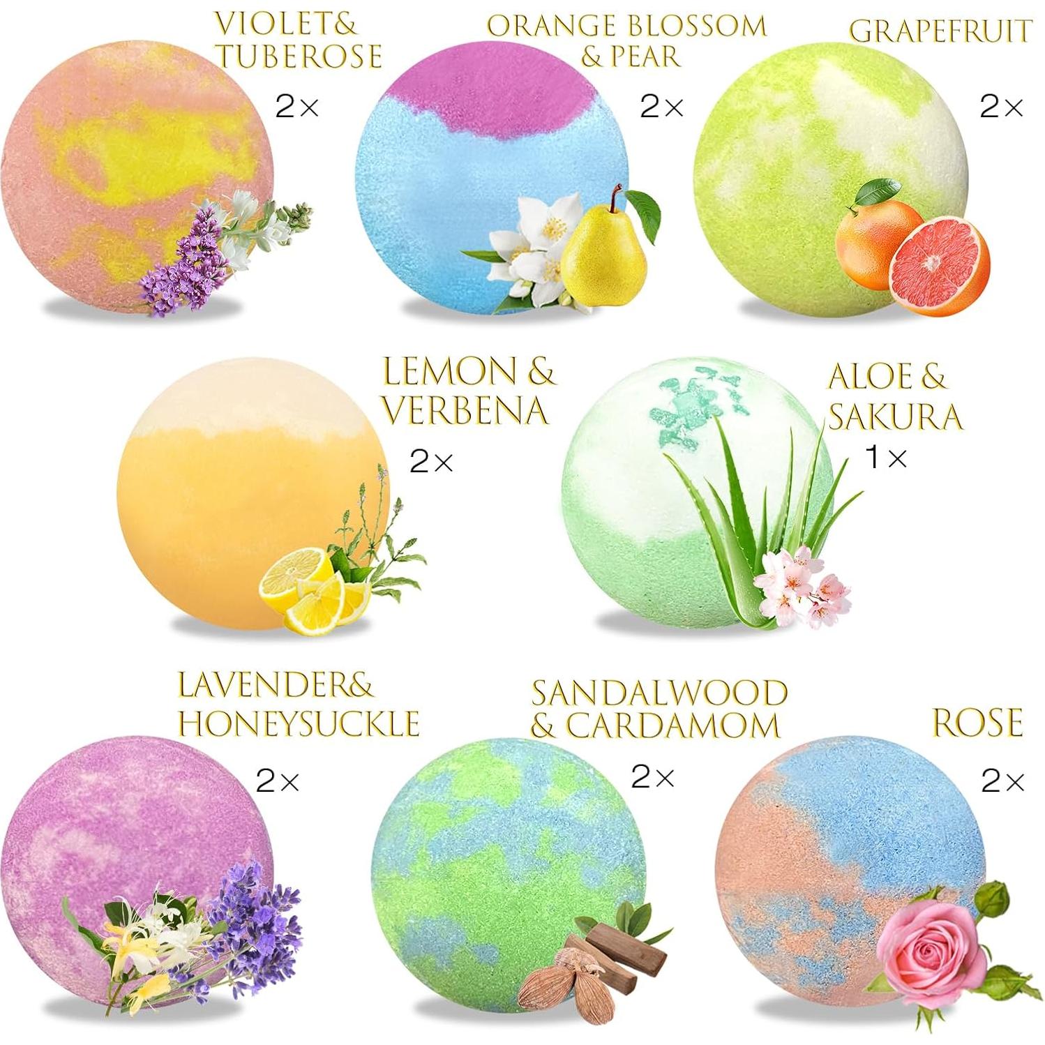 Juego de 15 Bombas de Baño Excalla con Aromas Naturales