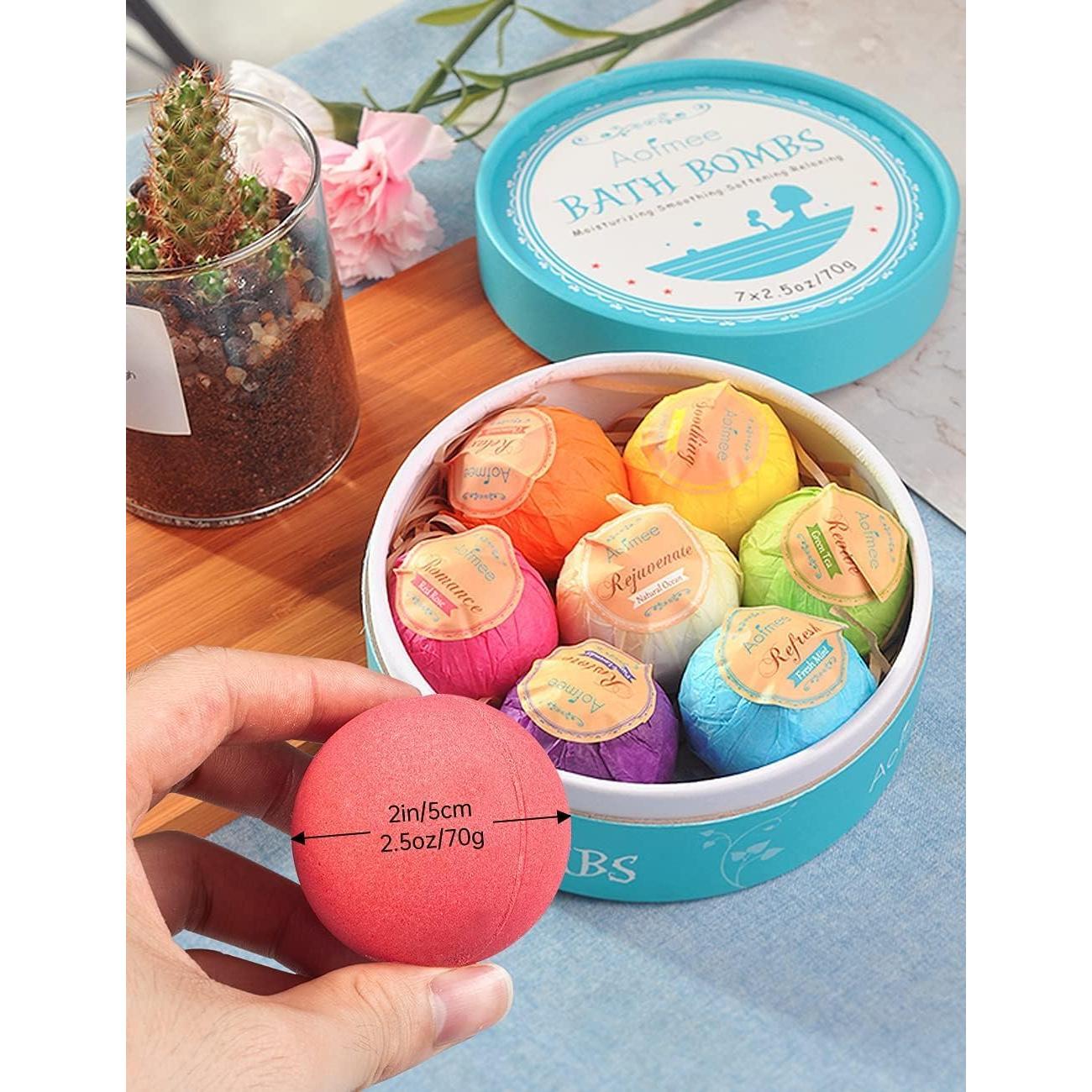 Set de 7 Bombas de Baño Aofmee Orgánicas para Regalo