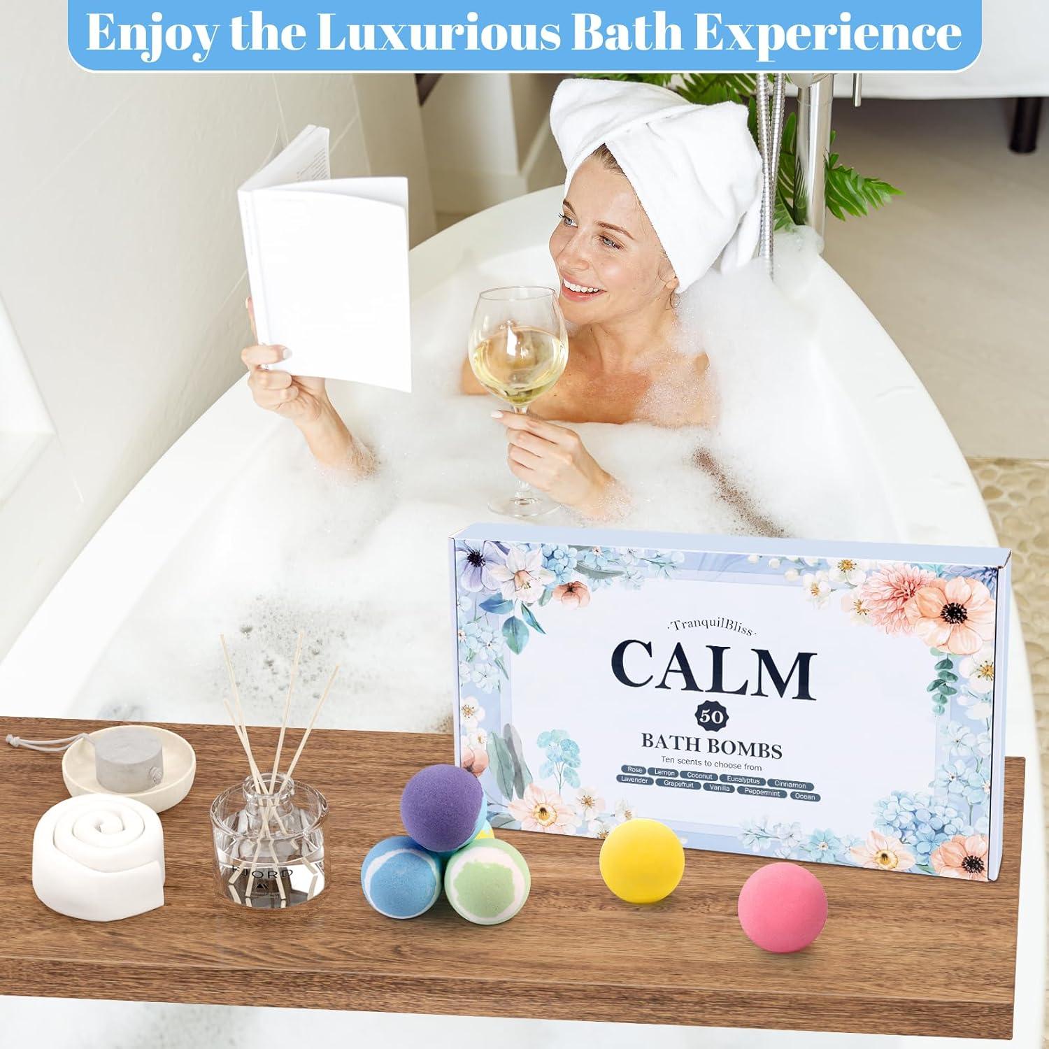 Juego de 50 Bombas de Baño TranquilBliss con 10 Aromas