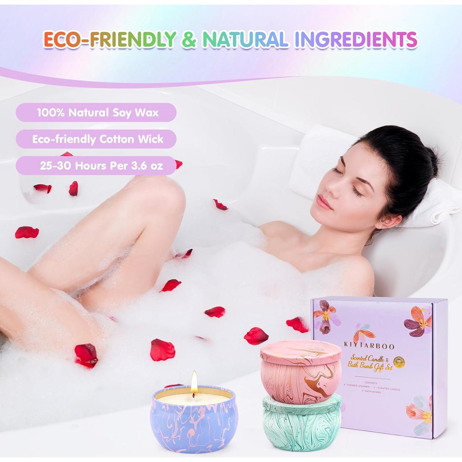 Set de Bombas de Baño y Velas Aromáticas KIYTARBOO - 12 Piezas