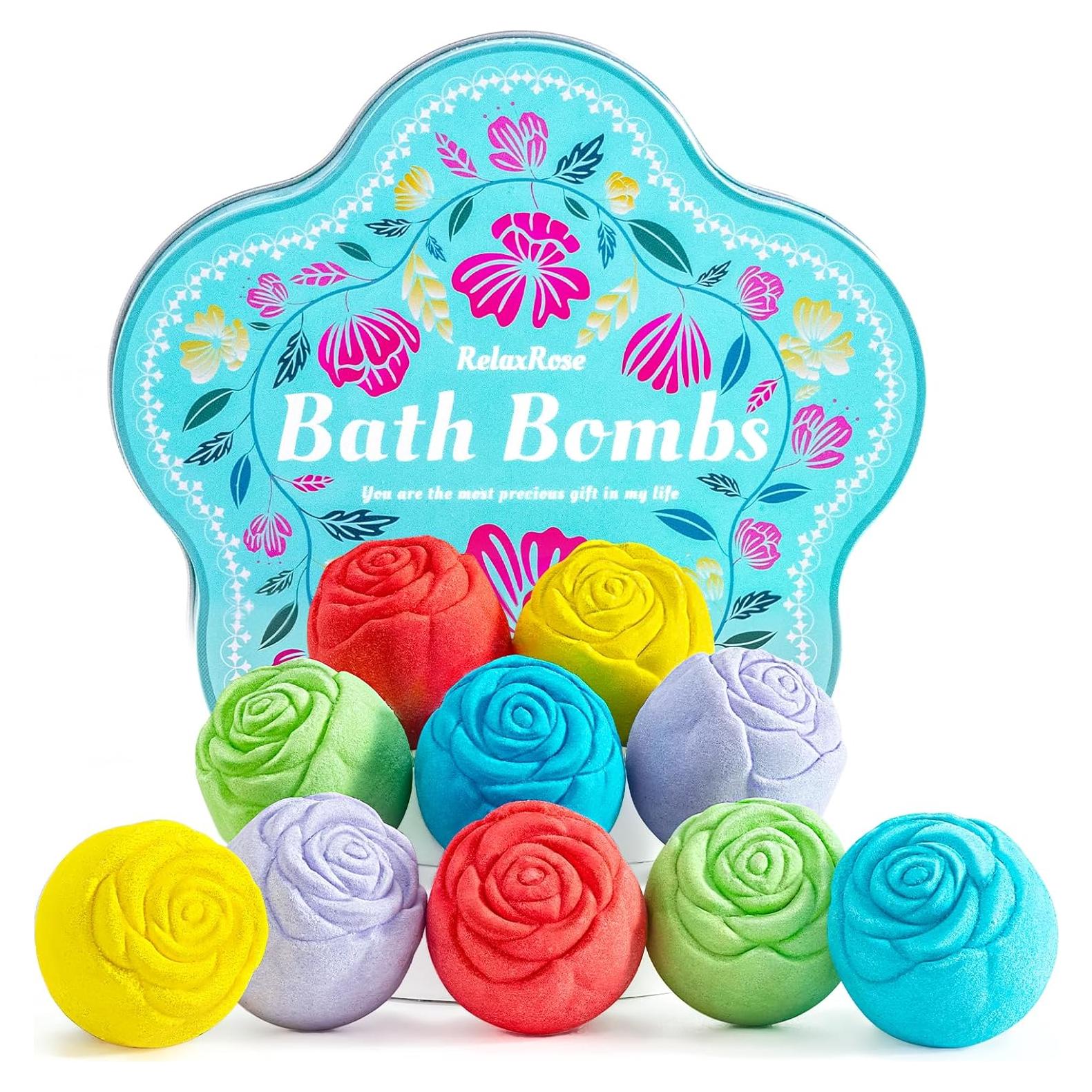 Juego de Bombas de Baño RelaxRose - 10 Piezas con Aromas Naturales