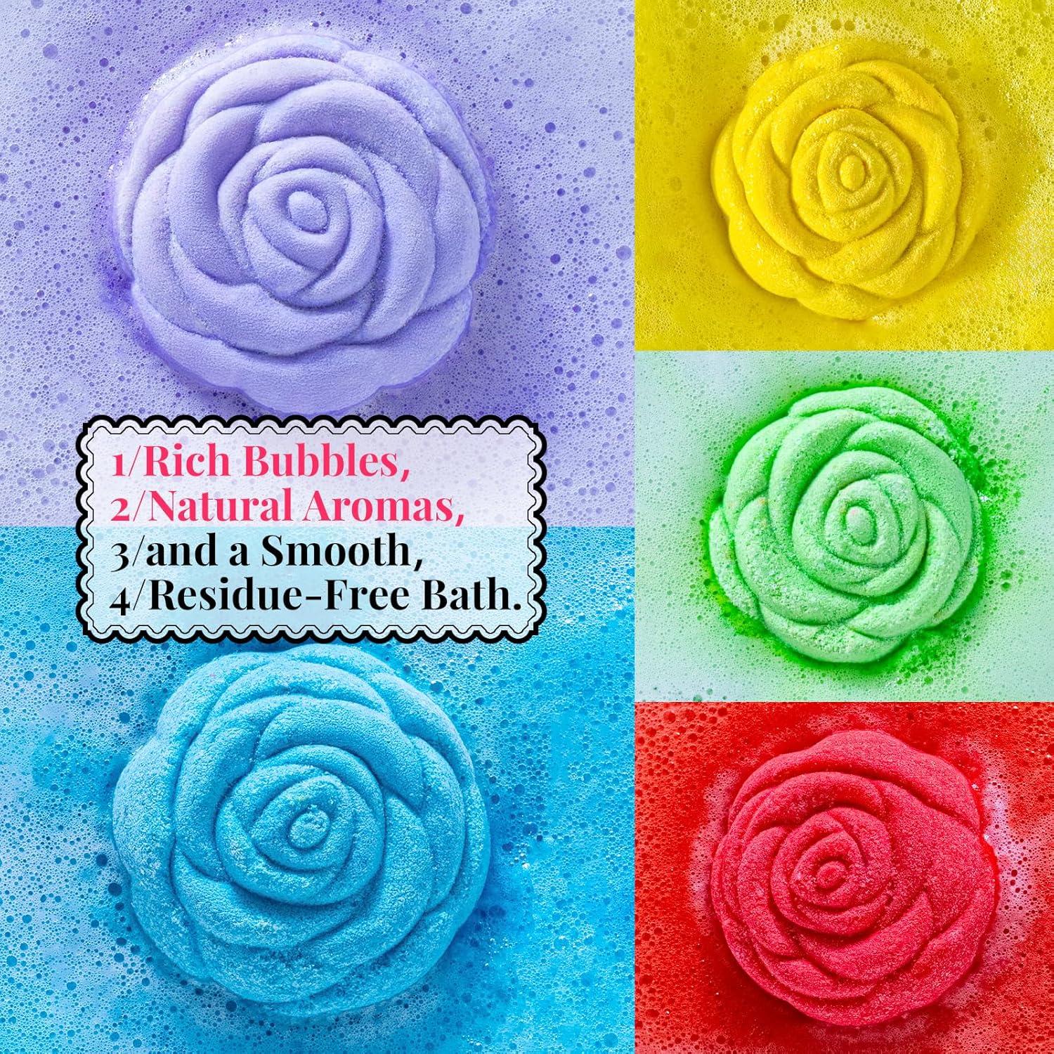 Juego de Bombas de Baño RelaxRose - 10 Piezas con Aromas Naturales