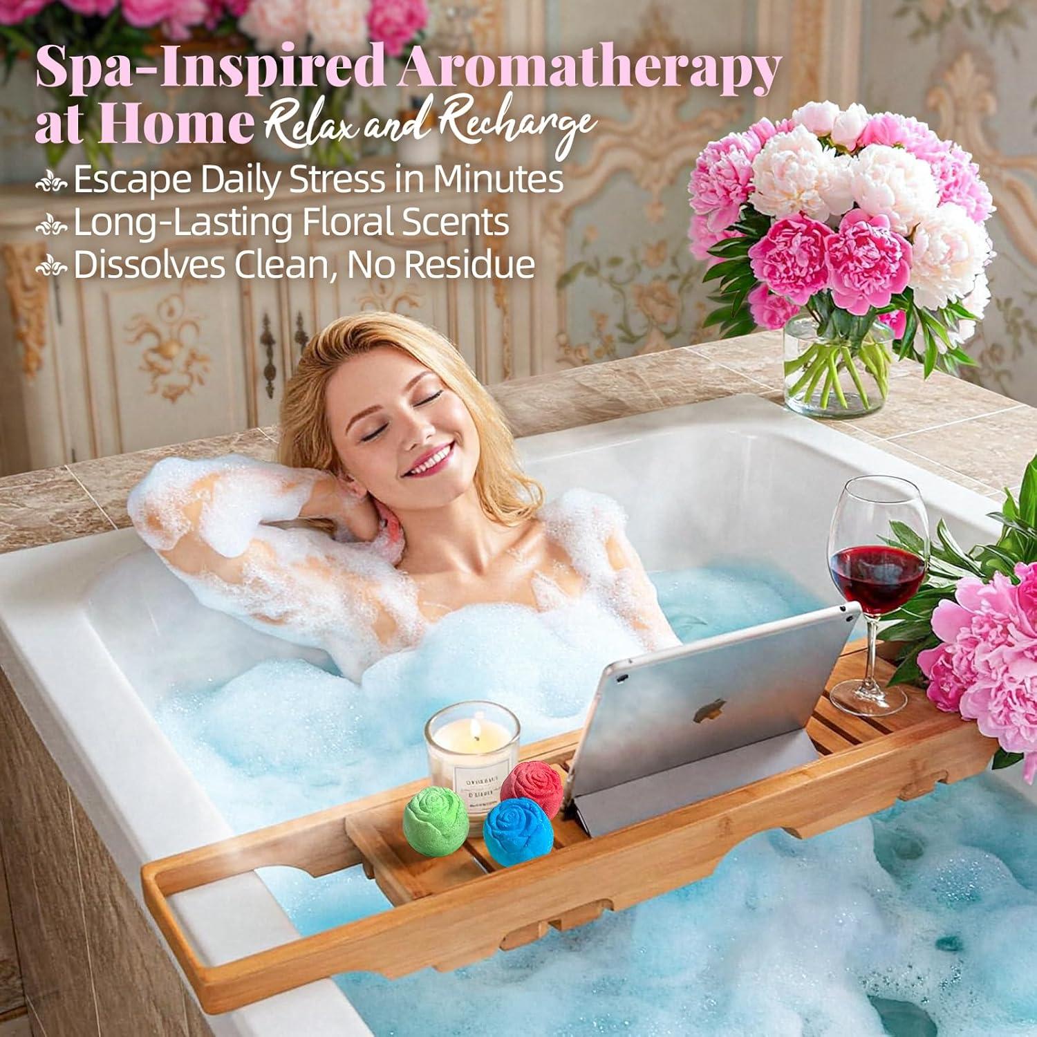 Juego de Bombas de Baño RelaxRose - 10 Piezas con Aromas Naturales