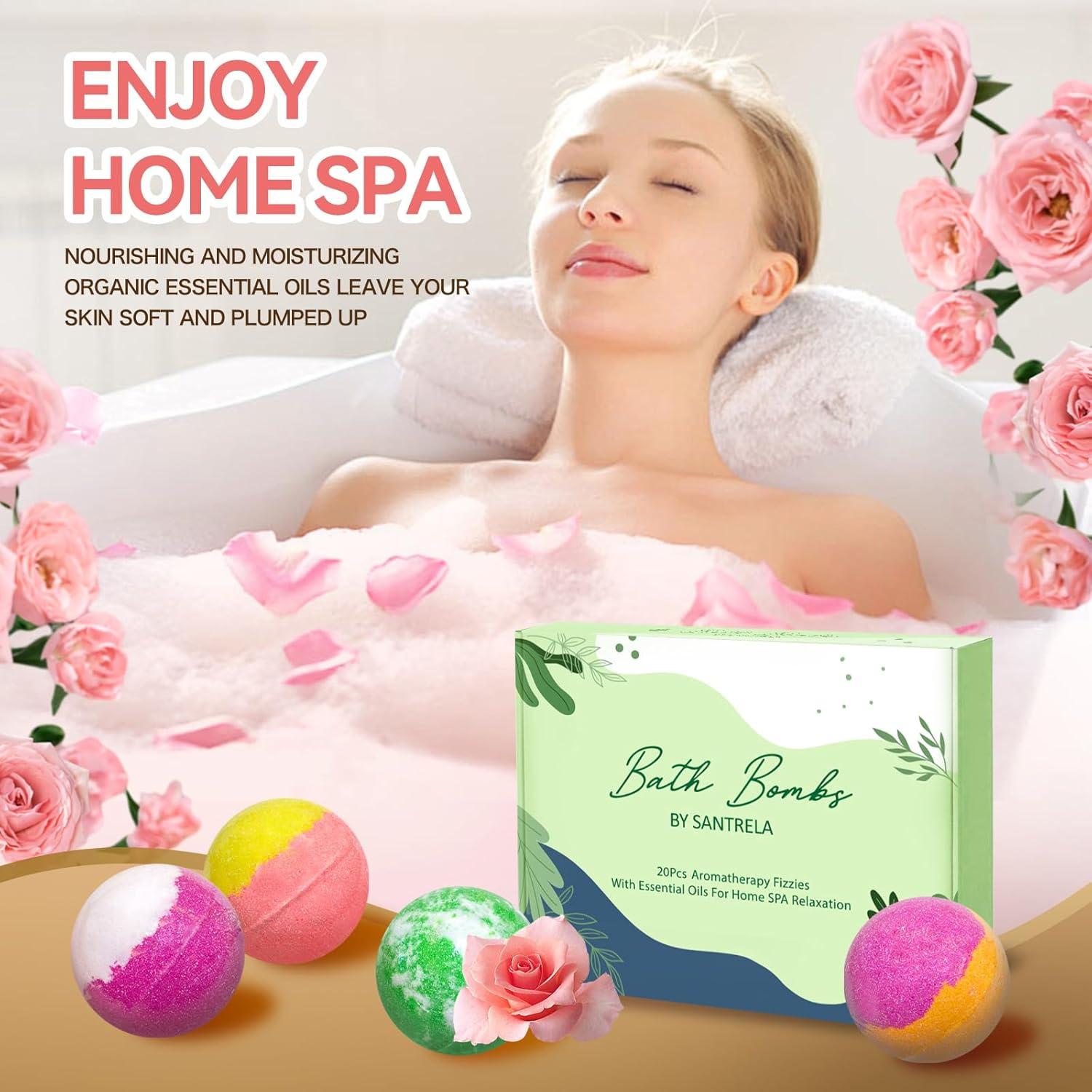 Juego de 20 Bombas de Baño Orgánicas Santrela con Aceites Esenciales