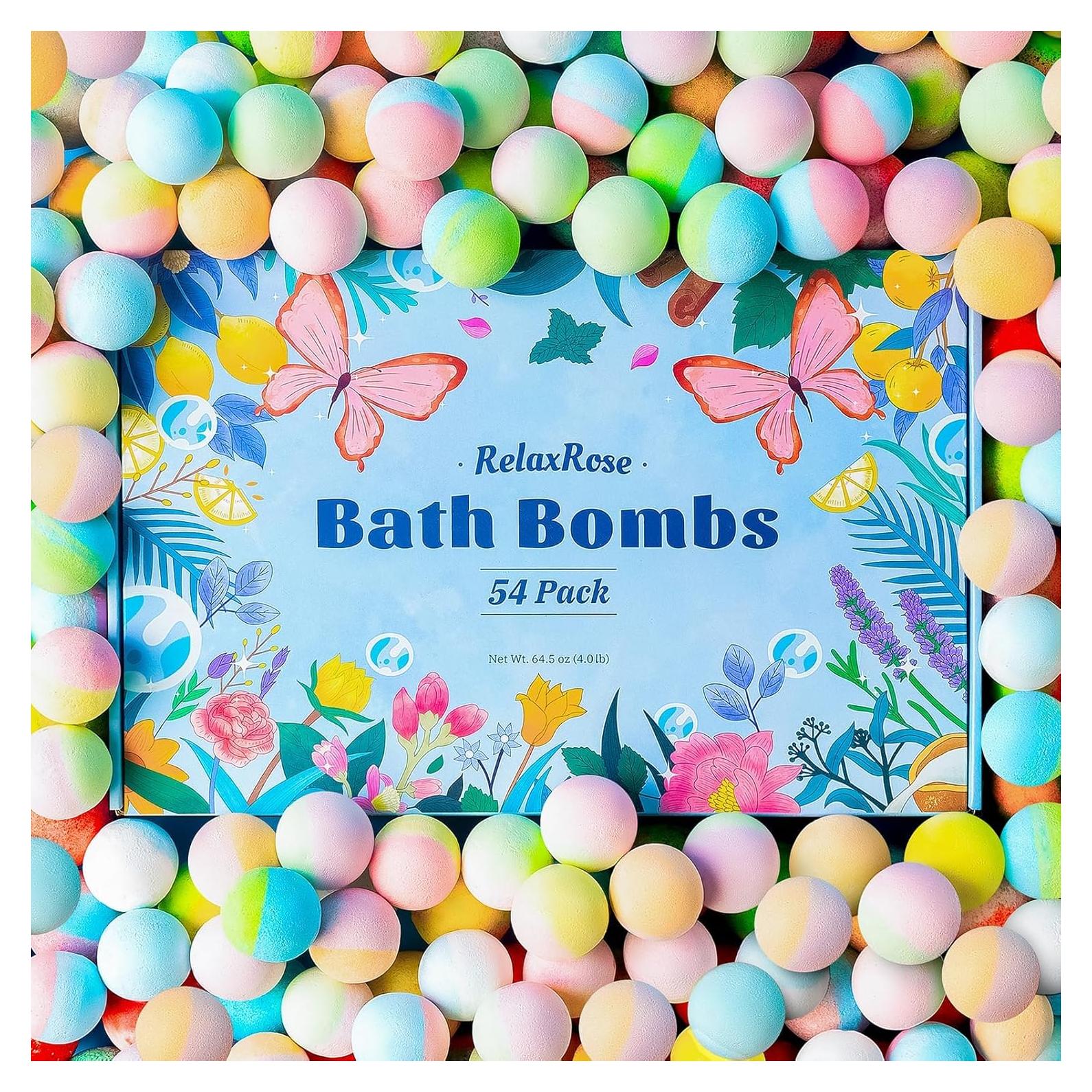 54 Bombas de Baño RelaxRose - Aromas Naturales y Colores Vibrantes