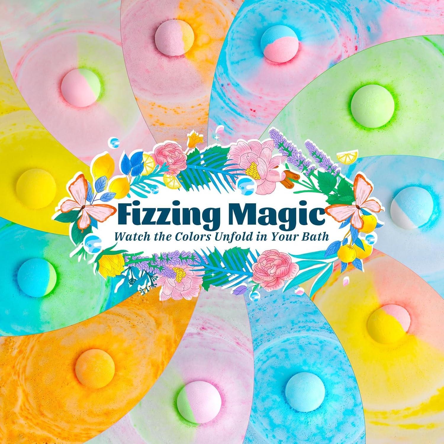 54 Bombas de Baño RelaxRose - Aromas Naturales y Colores Vibrantes