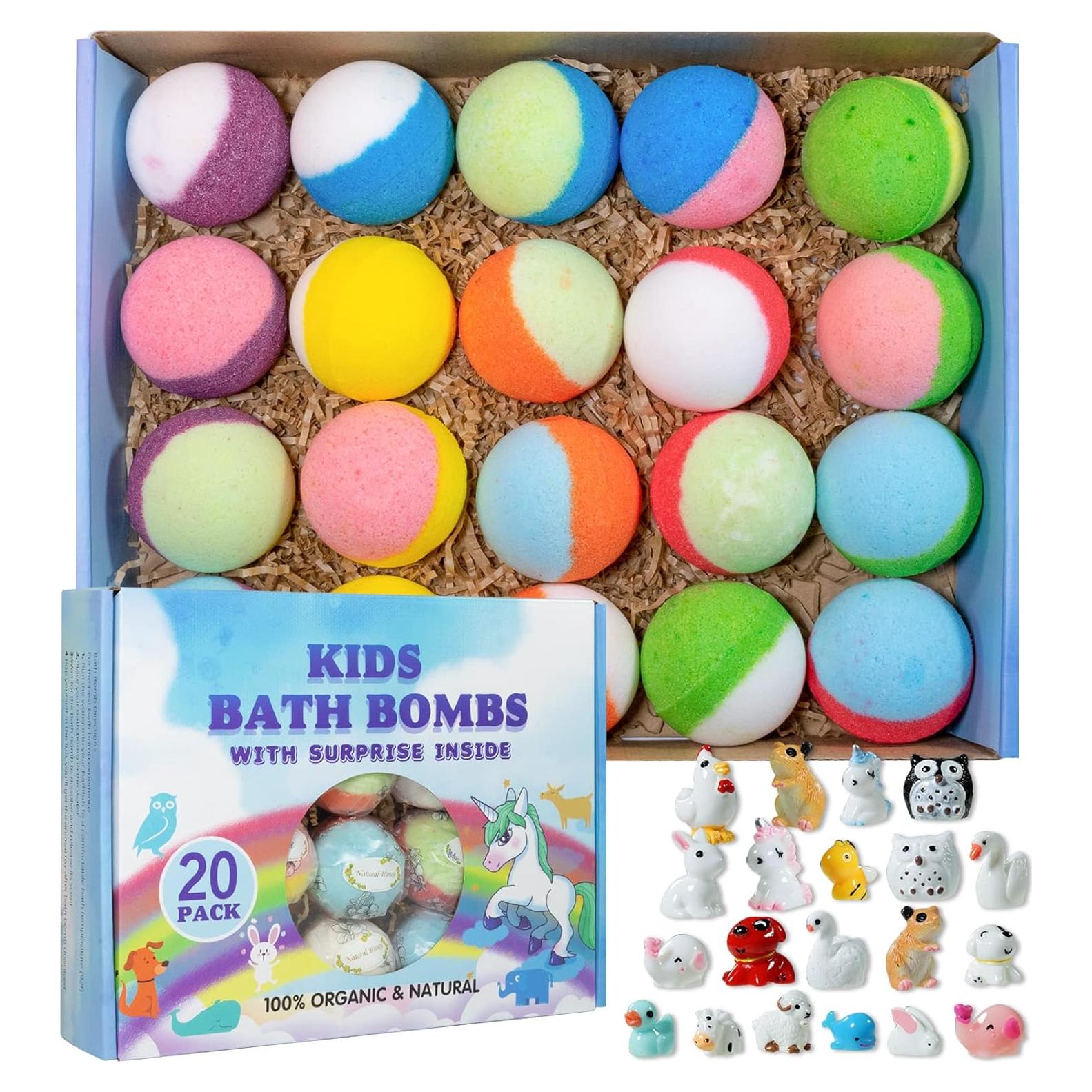 Juego de 20 Bombas de Baño Orgánicas Yekery con Juguetes