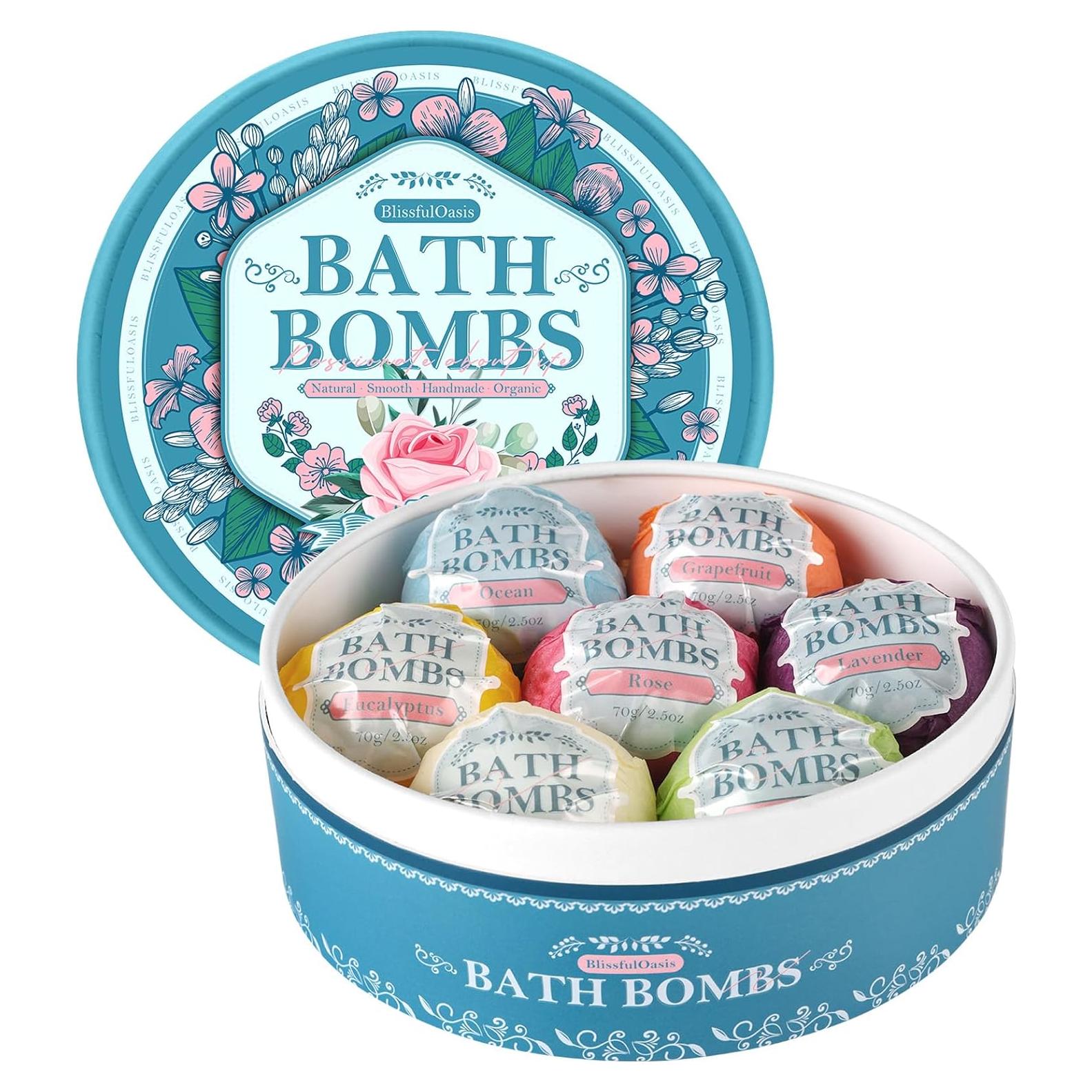 Juego de 7 Bombas de Baño BlissfulOasis con Fragancias