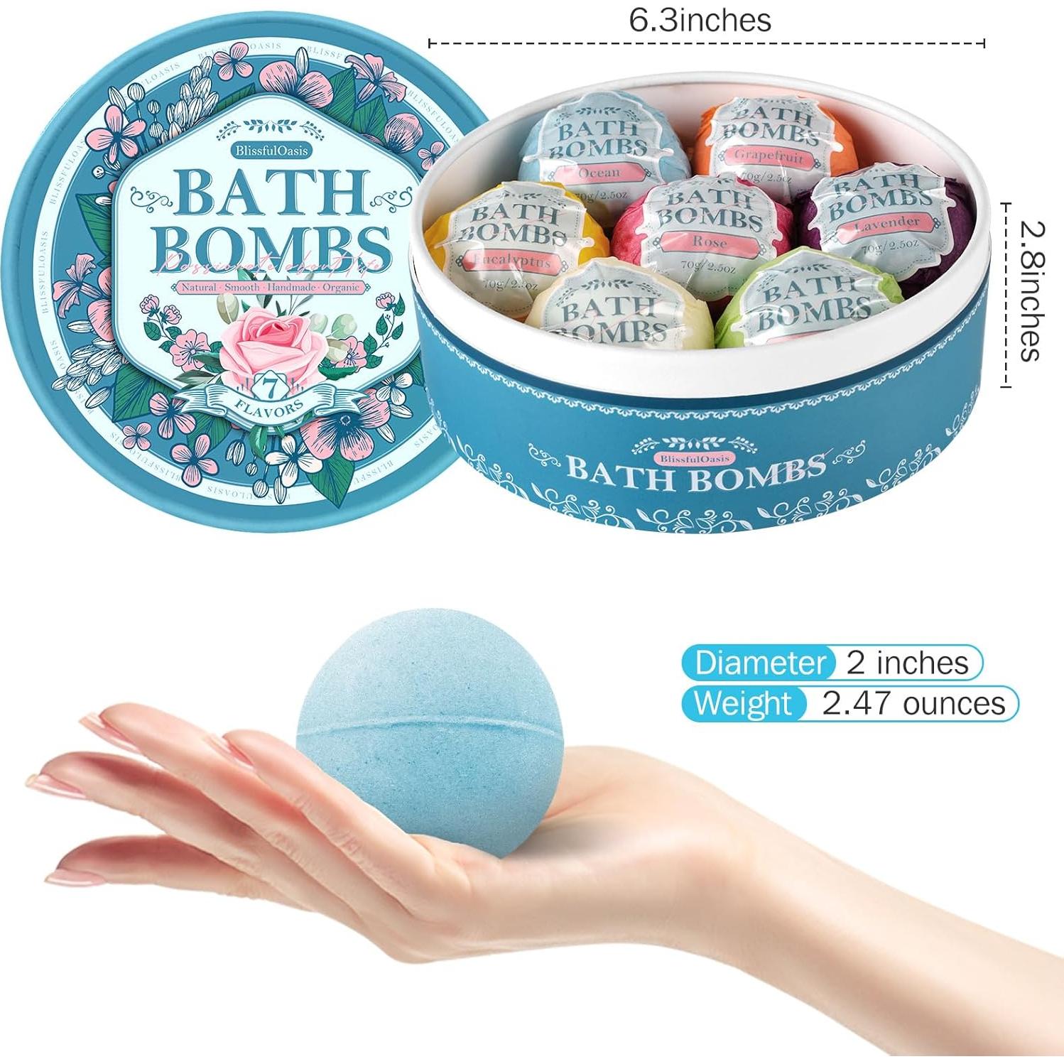 Juego de 7 Bombas de Baño BlissfulOasis con Fragancias