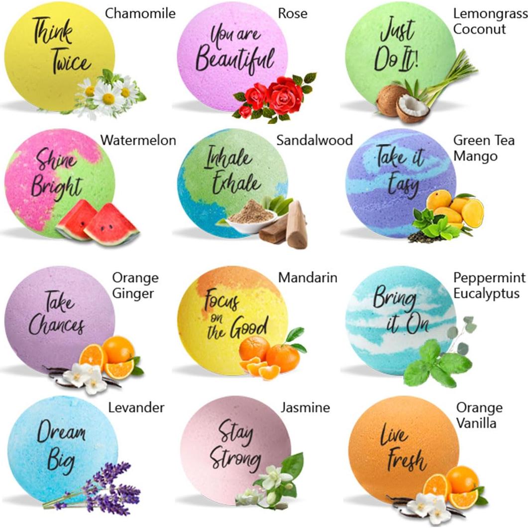 Set de 12 Bombas de Baño Naturales Mineral Me - Aromaterapia