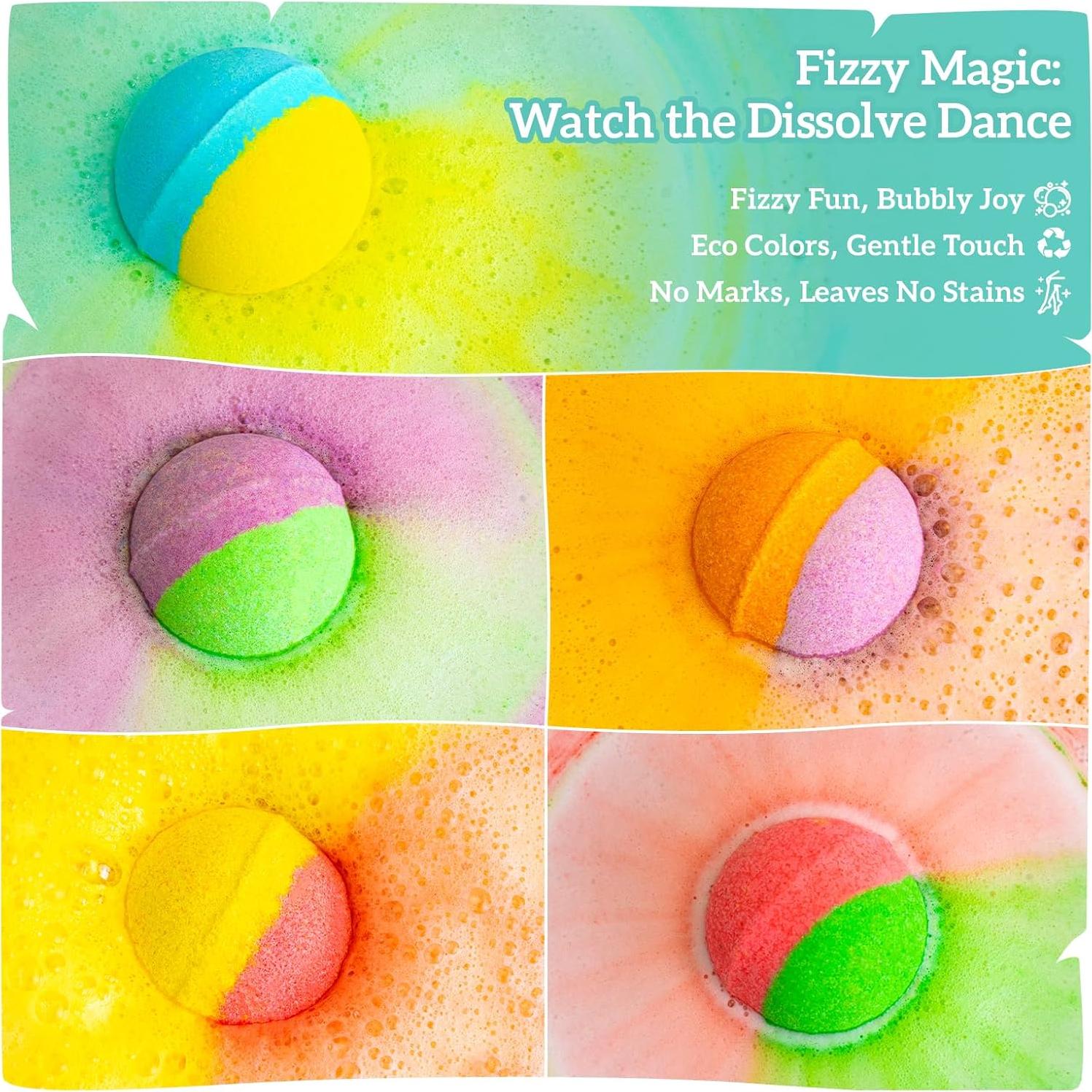 Juego de 10 Bombas de Baño RelaxRose - Hechas a Mano, 5 Aromas