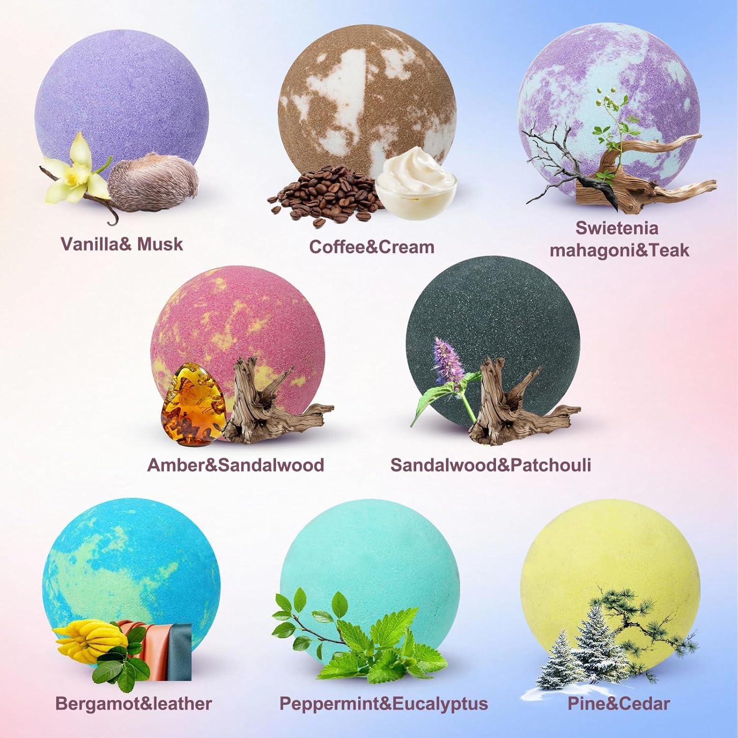 Set de 8 Bombas de Baño Orgánicas Excalla con Aceites Esenciales