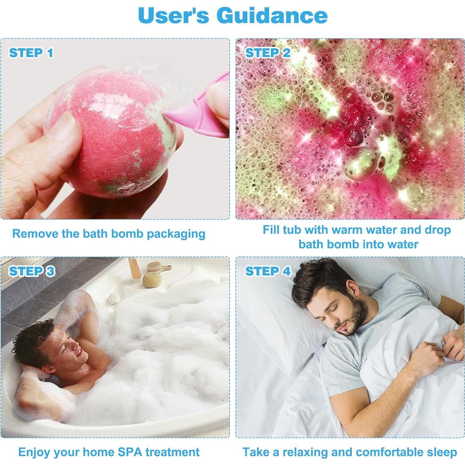 Set de 8 Bombas de Baño Orgánicas Excalla con Aceites Esenciales