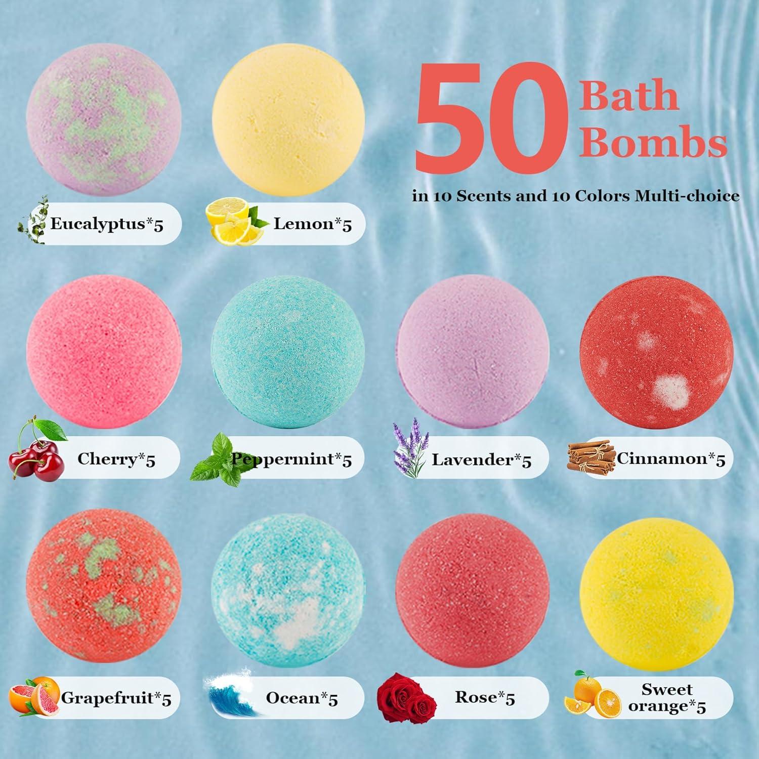 Juego de 50 Bombas de Baño Espumosas IvyWorkshop - Aromas Naturales