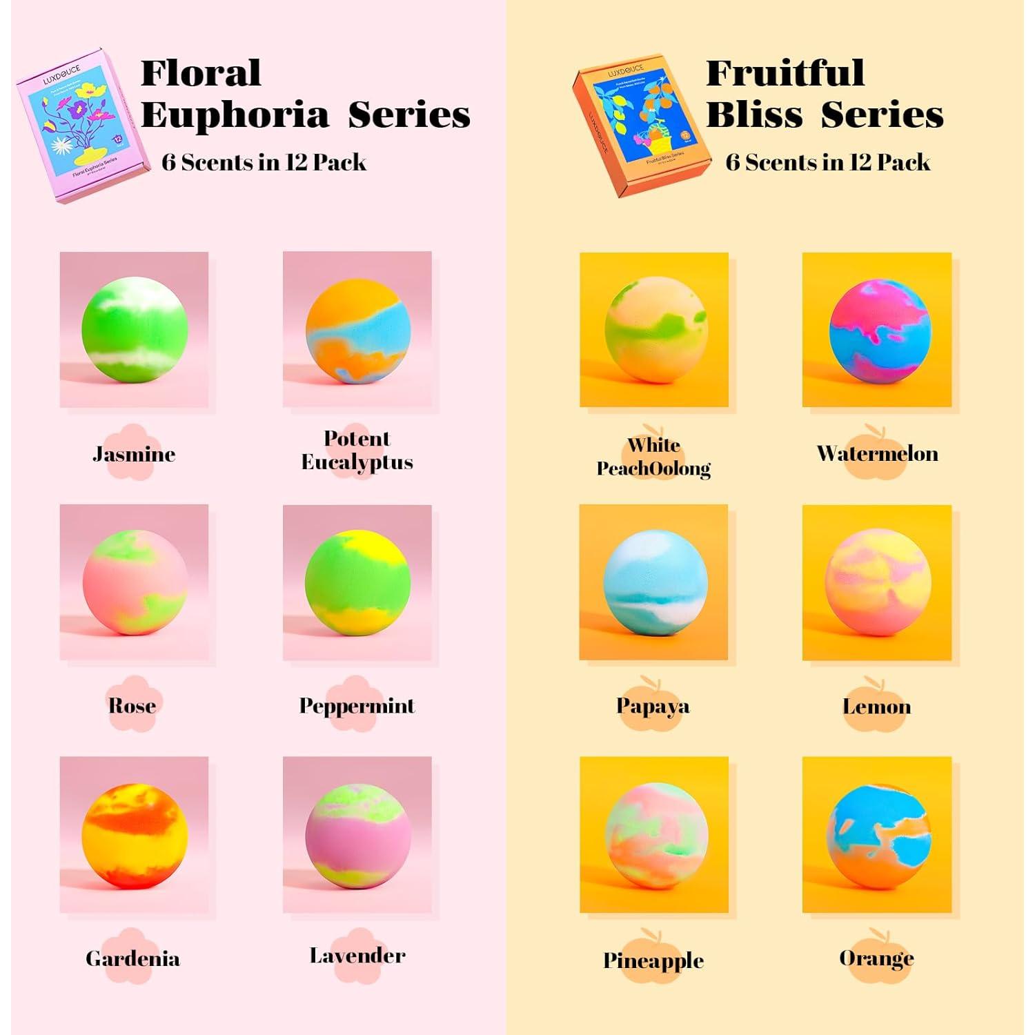 Juego de Bombas de Baño LUXDOUCE - 24 Aromas Naturales