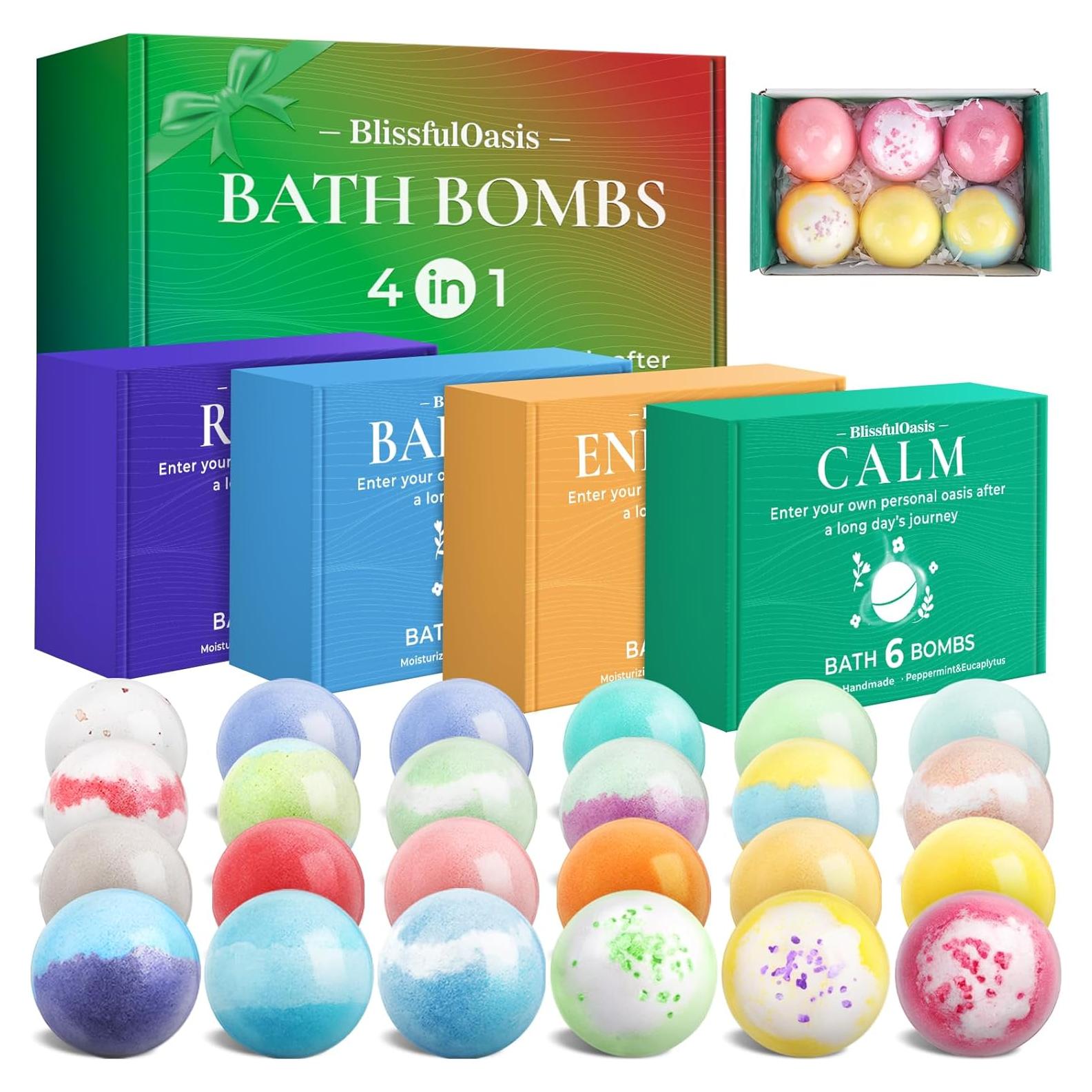 Juego de Bombas de Baño BlissfulOasis 24 Piezas 6 Aromas