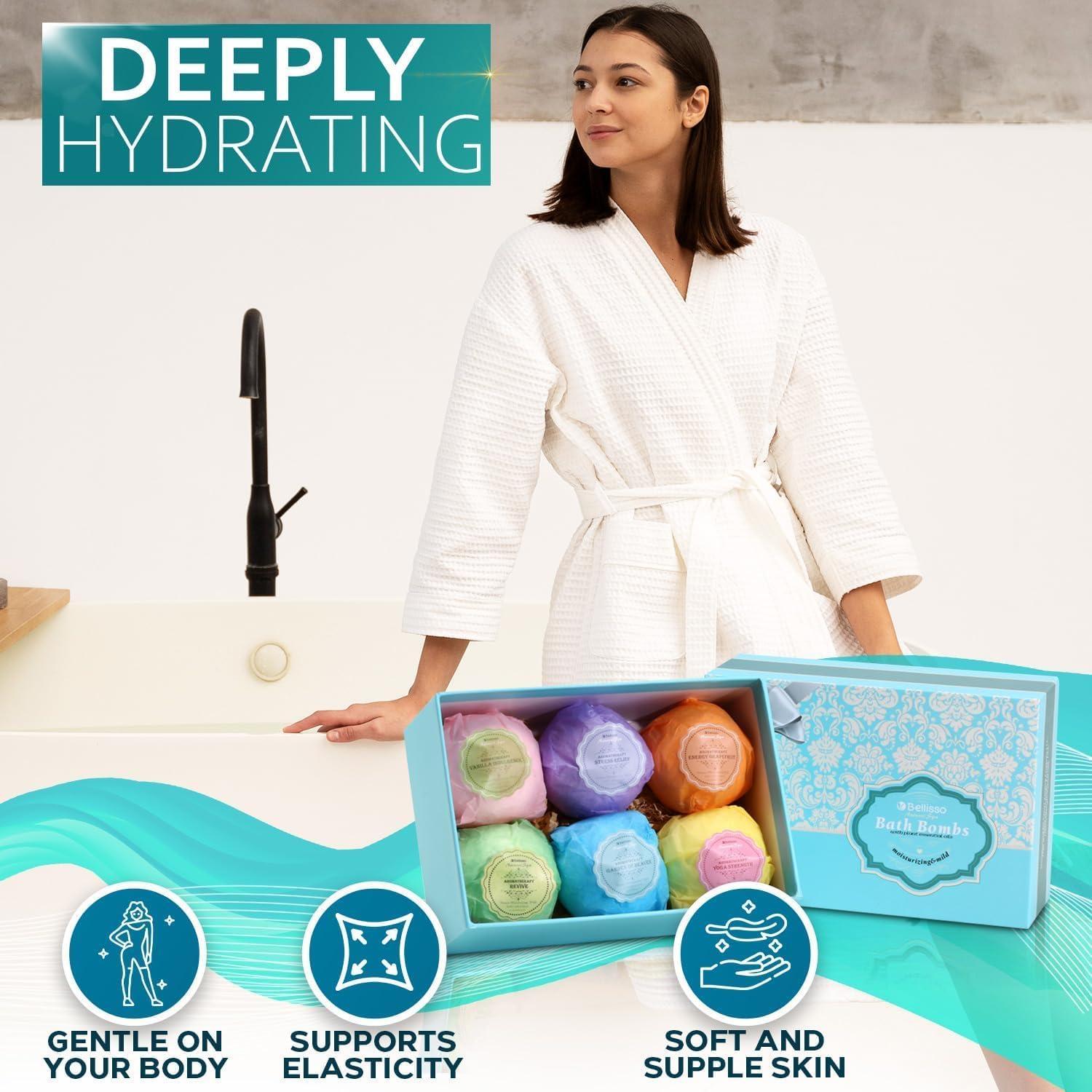 Juego de 6 Bombas de Baño Bellisso - 116g Cada Una con Aceites Esenciales