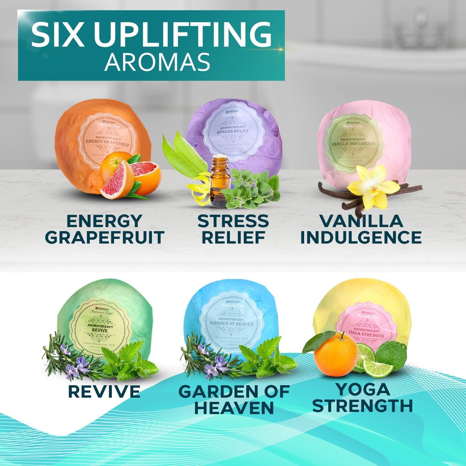 Juego de 6 Bombas de Baño Bellisso - 116g Cada Una con Aceites Esenciales