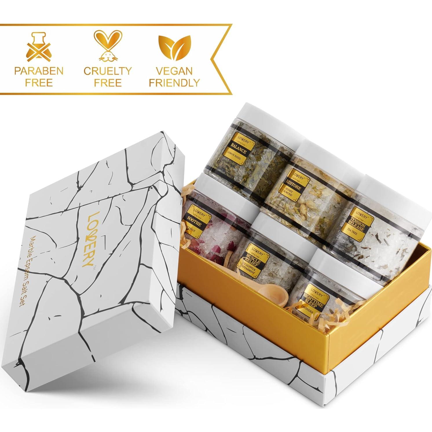 Set de Spa Lovery - 6 Sales de Baño Epsom Aromáticas 150g