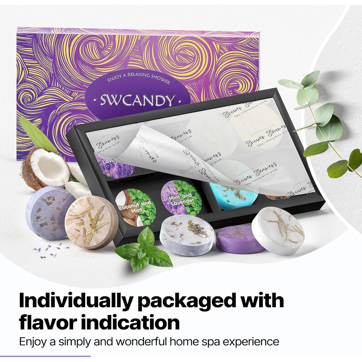 Bombas de Vapor de Ducha Aromaterapia SWCANDY - 8 Piezas Relajación