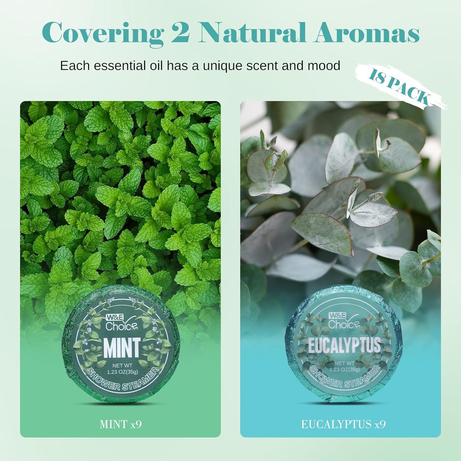 Bombas de Ducha Aromaterapia W&E Choice Eucalipto y Menta 18 Pzas