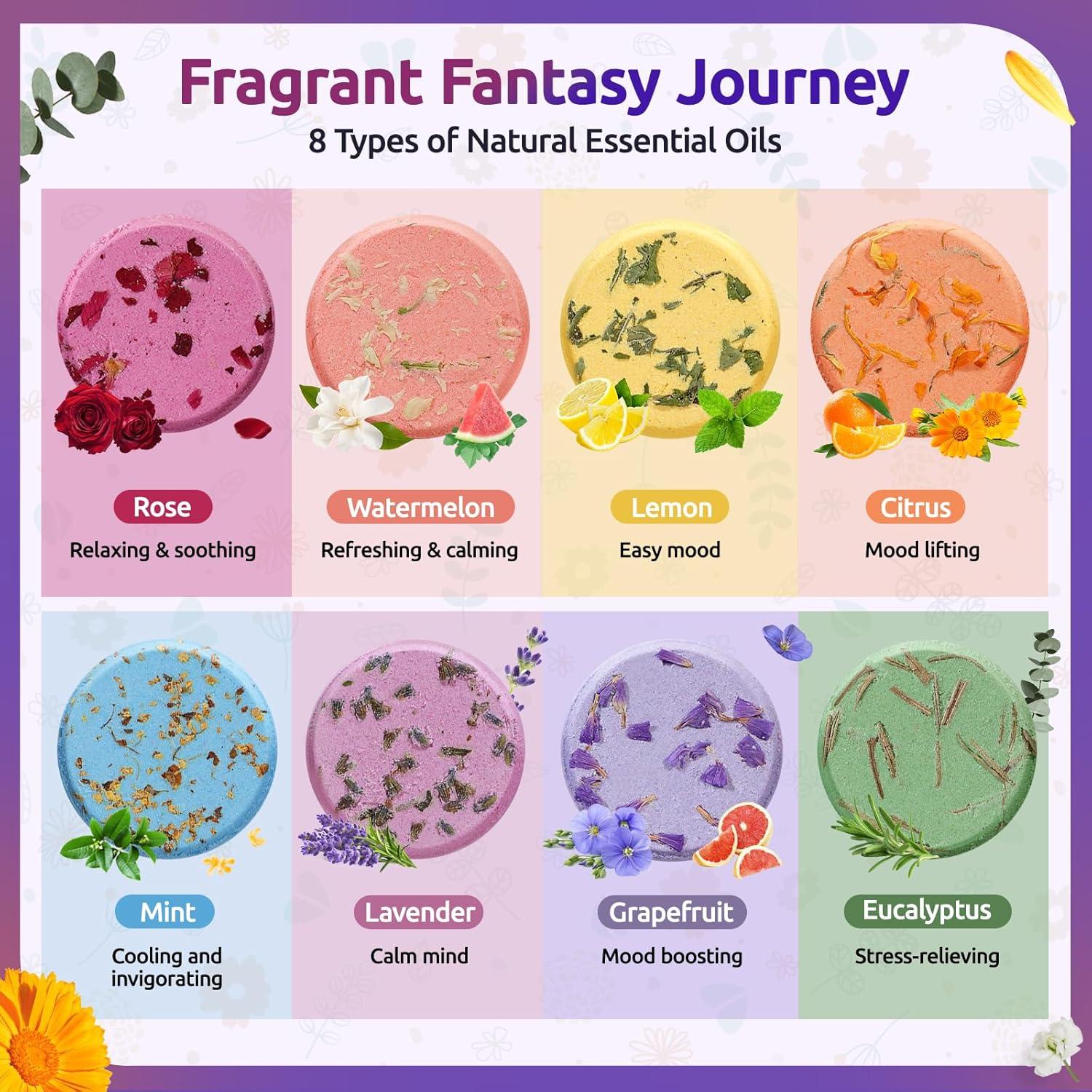 Bombas de Ducha Aromaterapia BodyRefresh - 8 Fragancias Naturales