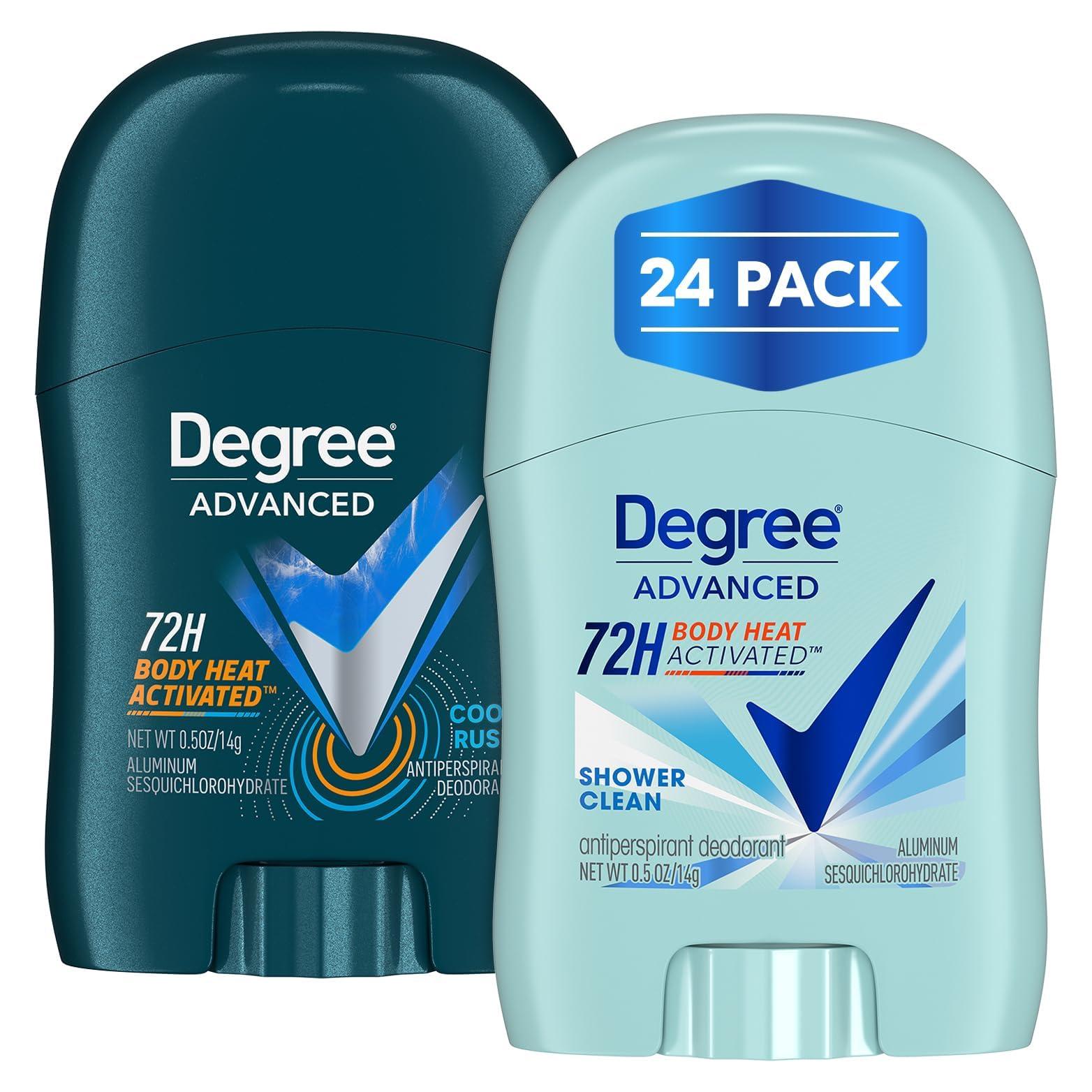 Desodorante de Viaje Degree 24-Pack 0.5 Oz - Cool Rush y Shower Clean